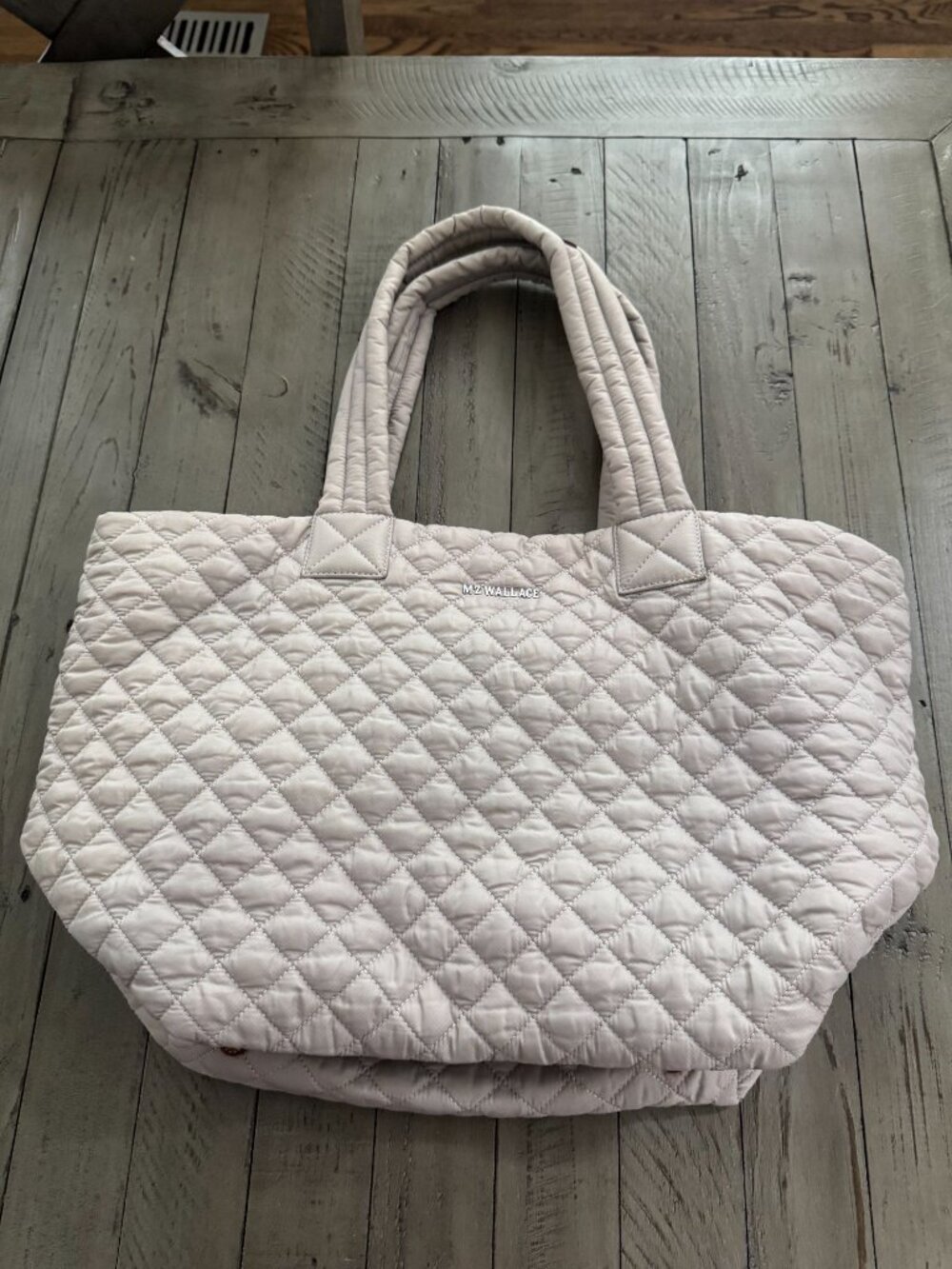MZ Wallace Medium Metro Tote Deluxe Quilted Bag Grey